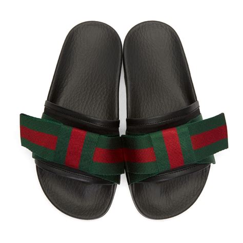 gucci pool slides black|gucci slides clearance.